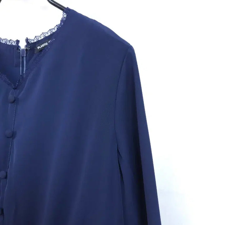 [BUNJANG] Plastic Island Navy Waist Banding Maxi Dress / 플라스틱아일랜드 네이비 허리 밴딩 원피스