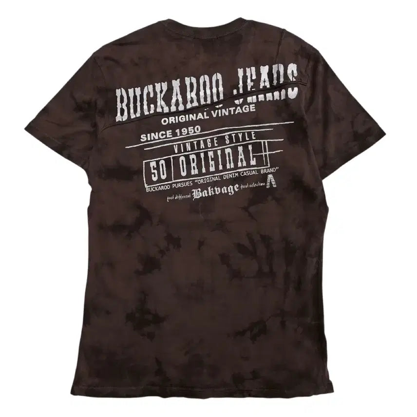 [BUNJANG] Buckaroo Logo Print Cubic Brown Short Sleeve T-shirt L / 버커루 로고 프린팅 큐빅 브라운 반팔 L