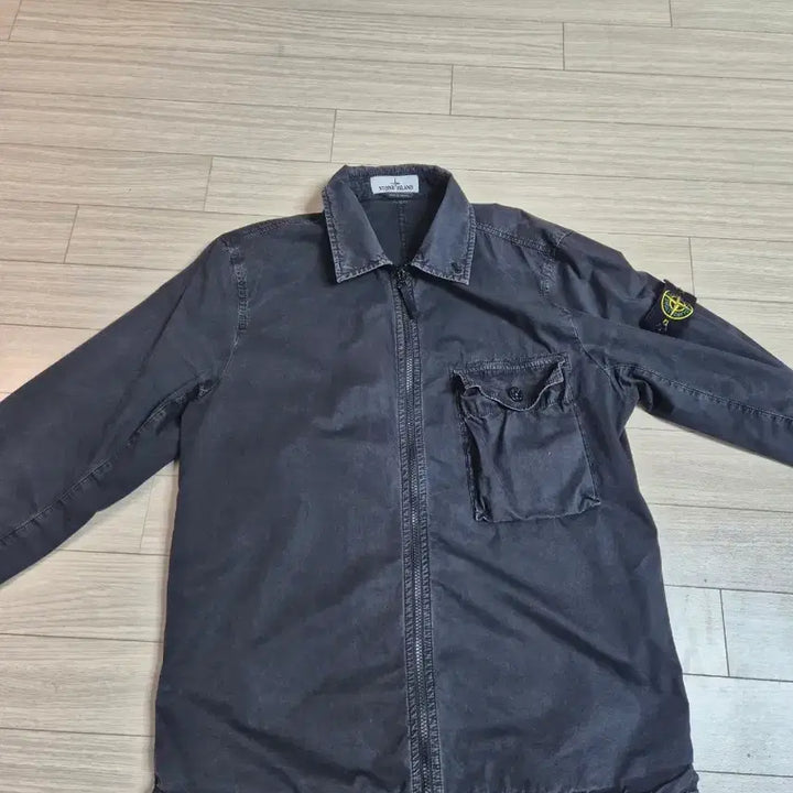 [SOLD OUT] 스톤아일랜드 21ss  올드이펙트 오버셔츠 블랙 L
