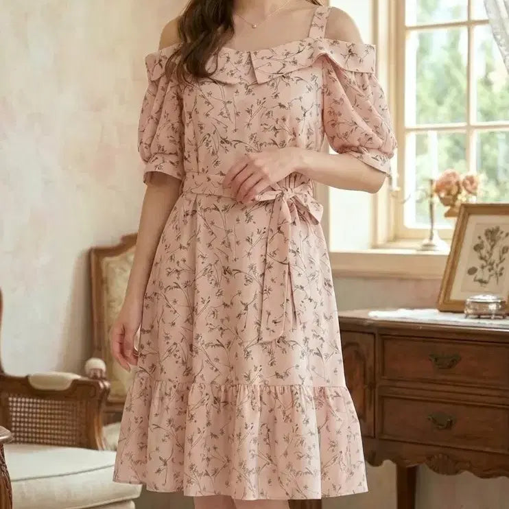 [BUNJANG] Cherryville Off-shoulder Floral Dress / 오프숄더 플라워 원피스