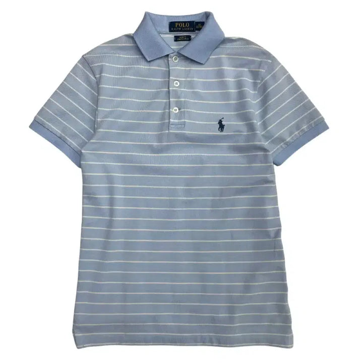 [BUNJANG] Polo Ralph Lauren Navy Pony Sky Blue Collar Short Sleeve Shirt XS / 폴로 랄프로렌 네이비포니 소라 카라반팔 XS
