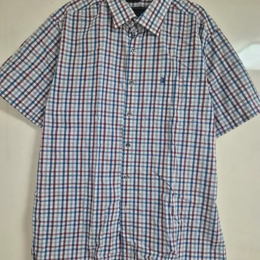 [SOLD OUT] 닥스 면 폴리 체크 반팔 셔츠 110사이즈