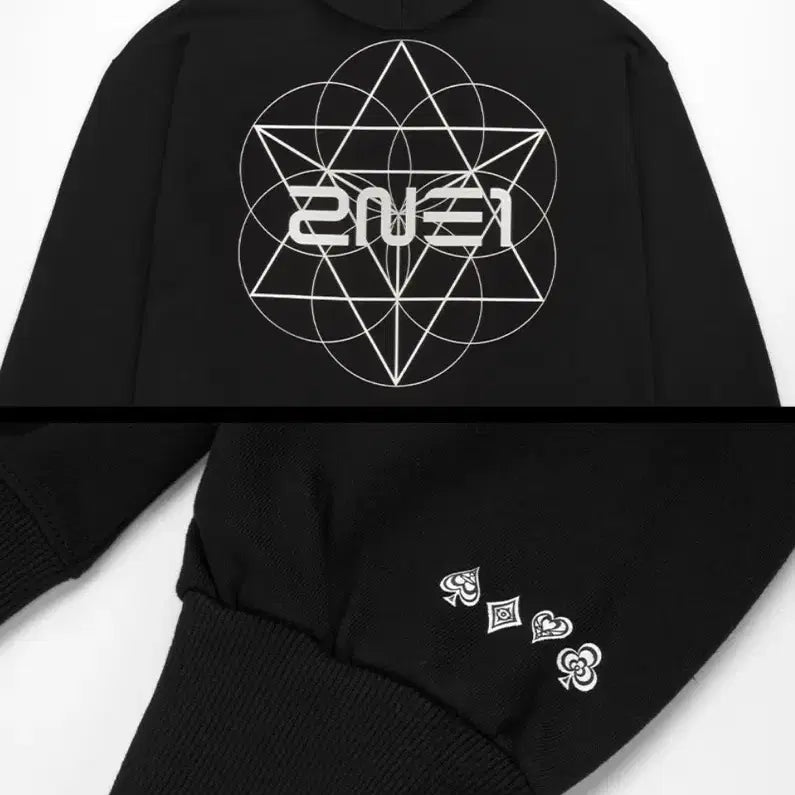 [BUNJANG] 2NE1 Symbol Black Hoodie (Large) / 2NE1 투애니원 심볼 블랙 후드티 라지