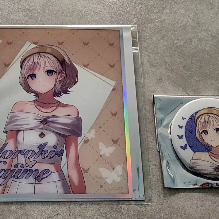 [BUNJANG] Hololive Todoroki Hajime Marui Shikishi and Can Badge Set / 홀로라이브 토도로키 하지메 마루이 색지 캔뱃지 세트