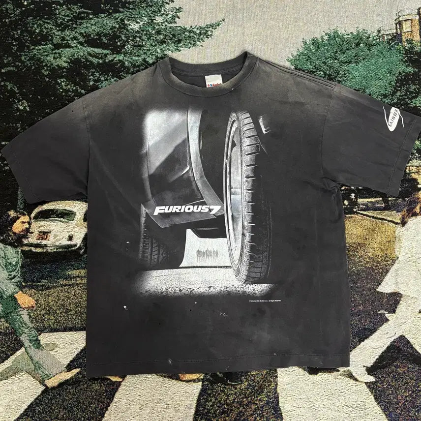 [BUNJANG] Saint Michael Furious 7 Short Sleeve T-shirt / 세인트 미카엘 x 분노의 질주 퓨리어스 7 숏슬리브 티셔츠 블랙