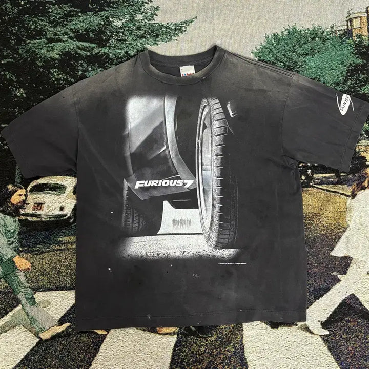 [BUNJANG] Saint Michael Furious 7 Short Sleeve T-shirt / 세인트 미카엘 x 분노의 질주 퓨리어스 7 숏슬리브 티셔츠 블랙