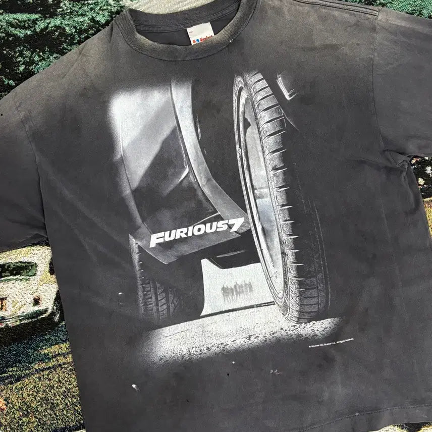 [BUNJANG] Saint Michael Furious 7 Short Sleeve T-shirt / 세인트 미카엘 x 분노의 질주 퓨리어스 7 숏슬리브 티셔츠 블랙