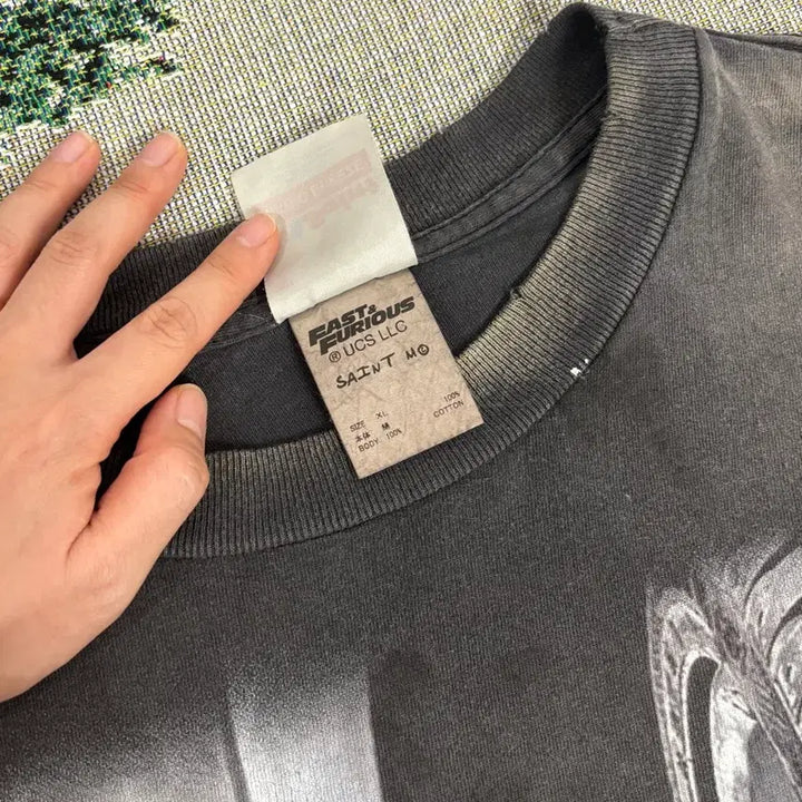 [BUNJANG] Saint Michael Furious 7 Short Sleeve T-shirt / 세인트 미카엘 x 분노의 질주 퓨리어스 7 숏슬리브 티셔츠 블랙