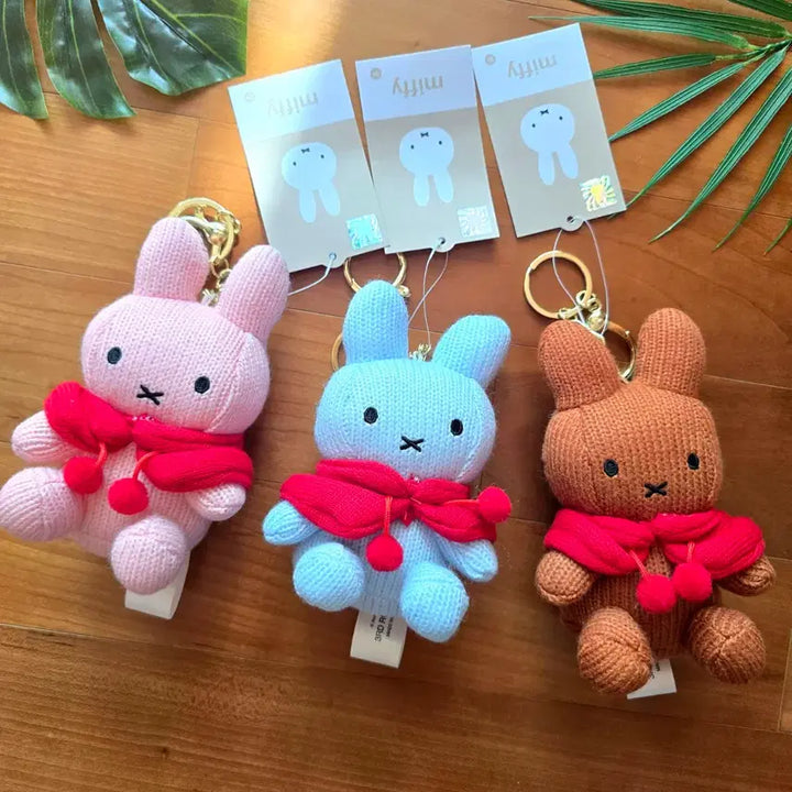 [BUNJANG] Miffy Knit Cape Doll Keyring / (새상품) 미피 니트 망토 인형 키링 3종