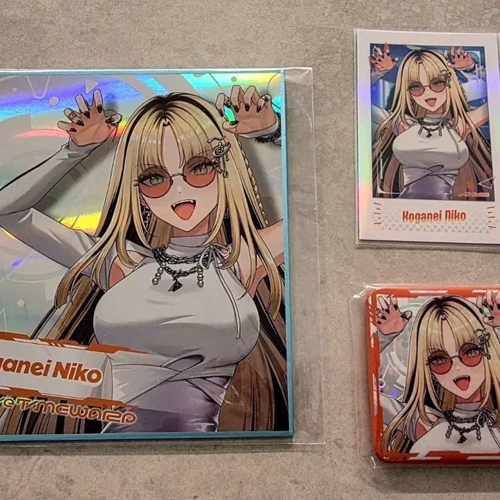 [BUNJANG] Hololive Expo 2026 Koganeii Nico Shikishi Cheki Can Badge Set / 홀로라이브 EXPO 2026 코가네이 니코 색지 체키 캔뱃지 세트