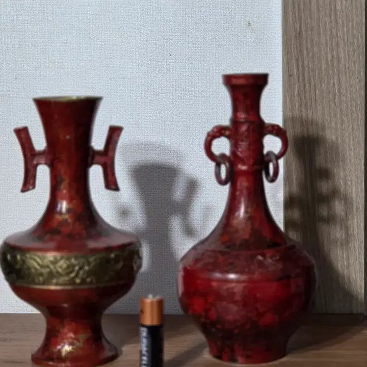 [BUNJANG] Antique Brass Vase Set / 황동 엔틱 꽃병 2개(골동품)