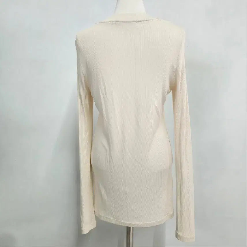 [BUNJANG] SJYP Slim Ribbed Long Sleeve Top / SJYP 한섬 정품 여성 레이온 혼방 슬림 골지 긴팔 티셔츠 M