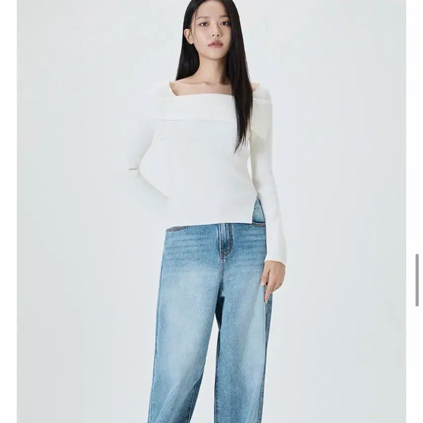 [BUNJANG] MIXXO Button Up Asymmetrical Shoulder Pullover Ivory (L) / 새상품 택o) 미쏘 버튼 업 언발숄더 풀오버 아이보리