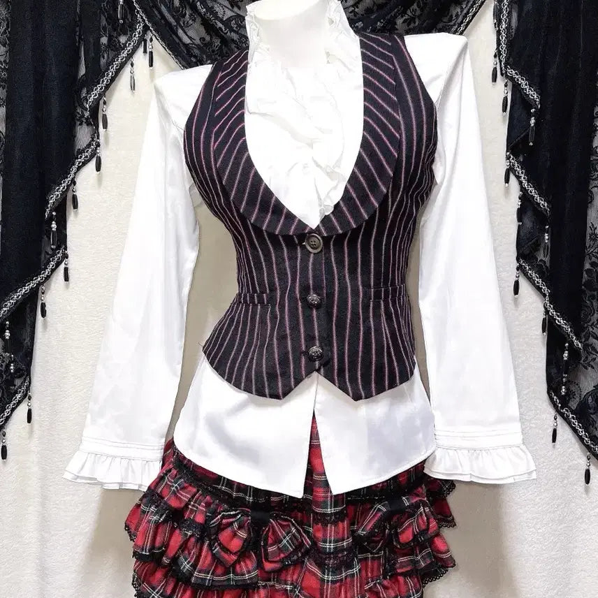 [BUNJANG] Drug Honey Tartan Check Punk Mini Skirt / 드러그허니 타탄체크 캉캉스커트 고스펑크 하라주쿠 갸루 캐캐체 서브컬쳐