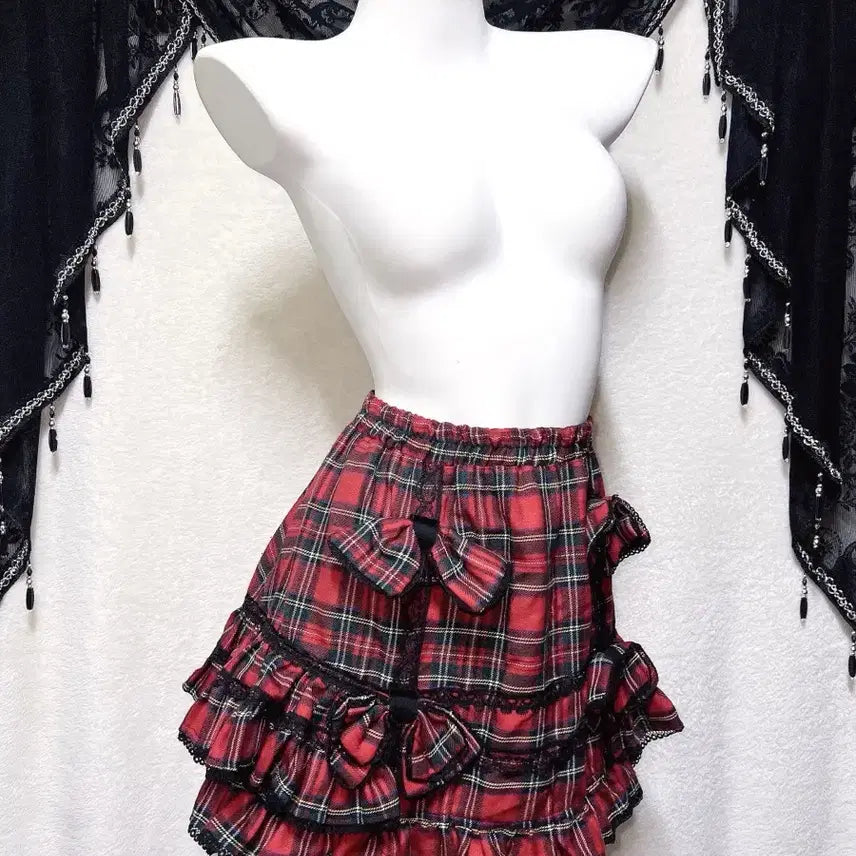 [BUNJANG] Drug Honey Tartan Check Punk Mini Skirt / 드러그허니 타탄체크 캉캉스커트 고스펑크 하라주쿠 갸루 캐캐체 서브컬쳐