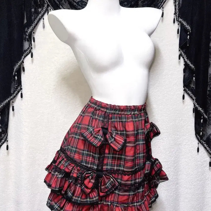 [BUNJANG] Drug Honey Tartan Check Punk Mini Skirt / 드러그허니 타탄체크 캉캉스커트 고스펑크 하라주쿠 갸루 캐캐체 서브컬쳐