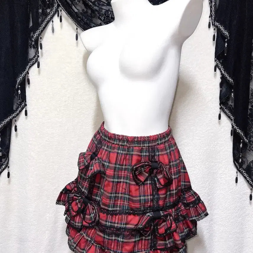[BUNJANG] Drug Honey Tartan Check Punk Mini Skirt / 드러그허니 타탄체크 캉캉스커트 고스펑크 하라주쿠 갸루 캐캐체 서브컬쳐