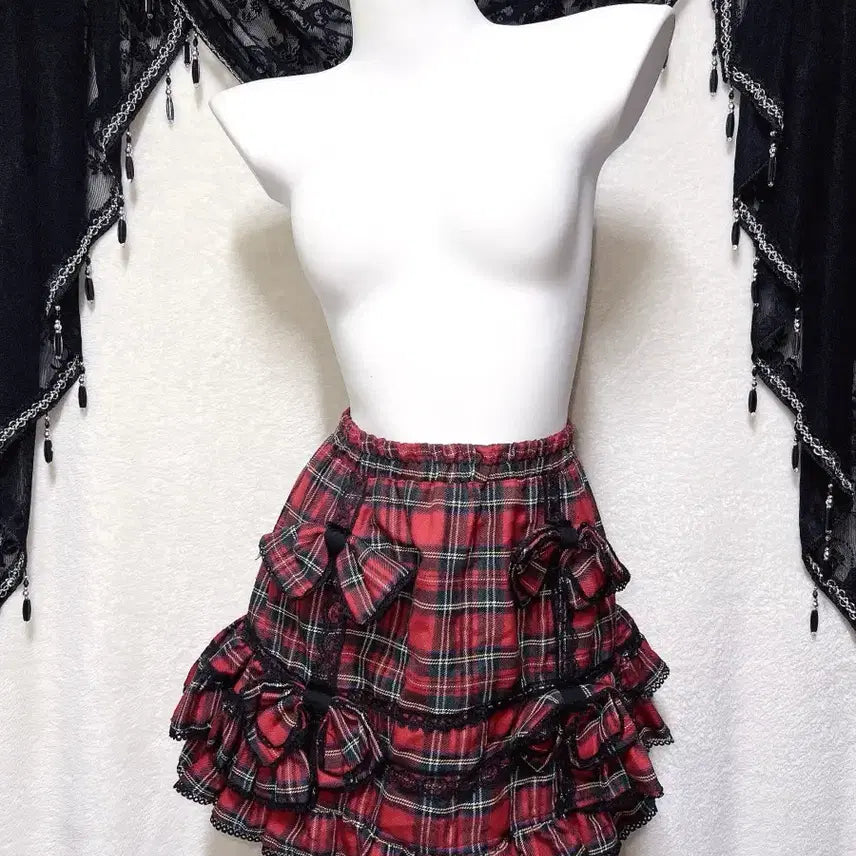 [BUNJANG] Drug Honey Tartan Check Punk Mini Skirt / 드러그허니 타탄체크 캉캉스커트 고스펑크 하라주쿠 갸루 캐캐체 서브컬쳐
