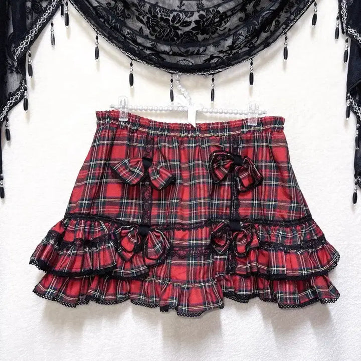 [BUNJANG] Drug Honey Tartan Check Punk Mini Skirt / 드러그허니 타탄체크 캉캉스커트 고스펑크 하라주쿠 갸루 캐캐체 서브컬쳐