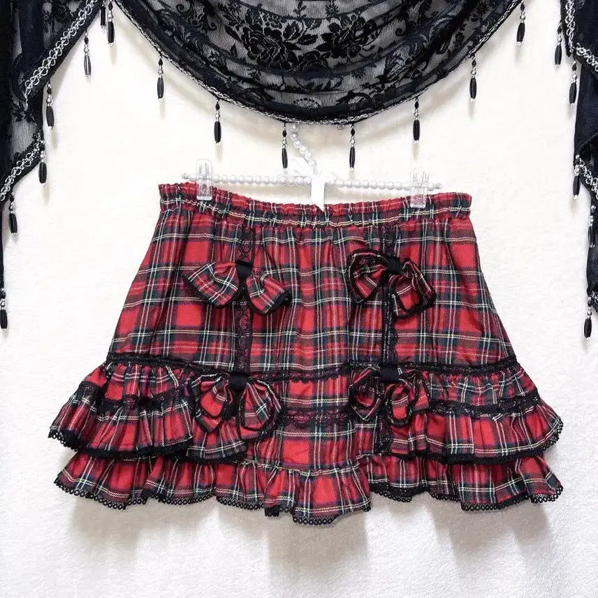 [BUNJANG] Drug Honey Tartan Check Punk Mini Skirt / 드러그허니 타탄체크 캉캉스커트 고스펑크 하라주쿠 갸루 캐캐체 서브컬쳐