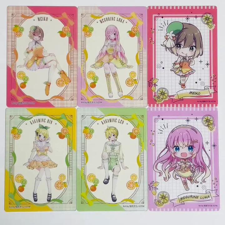 [BUNJANG] Furyu Kuji Citrus Hatsune Miku Clear Card Set / 후류 쿠지 시트러스 하츠네 미쿠 클리어 카드 린 렌 루카 메이코