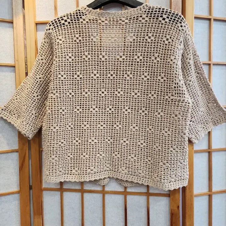 [BUNJANG] Hand-knitted Beige Sweater and Skirt Set / 손뜨게 베이지색 한벌세트