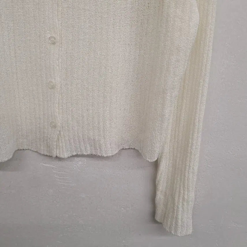 [BUNJANG] Generic Crop Ribbed Knit Cardigan / [여성66~77 size] 크롭 골지 니트 가디건