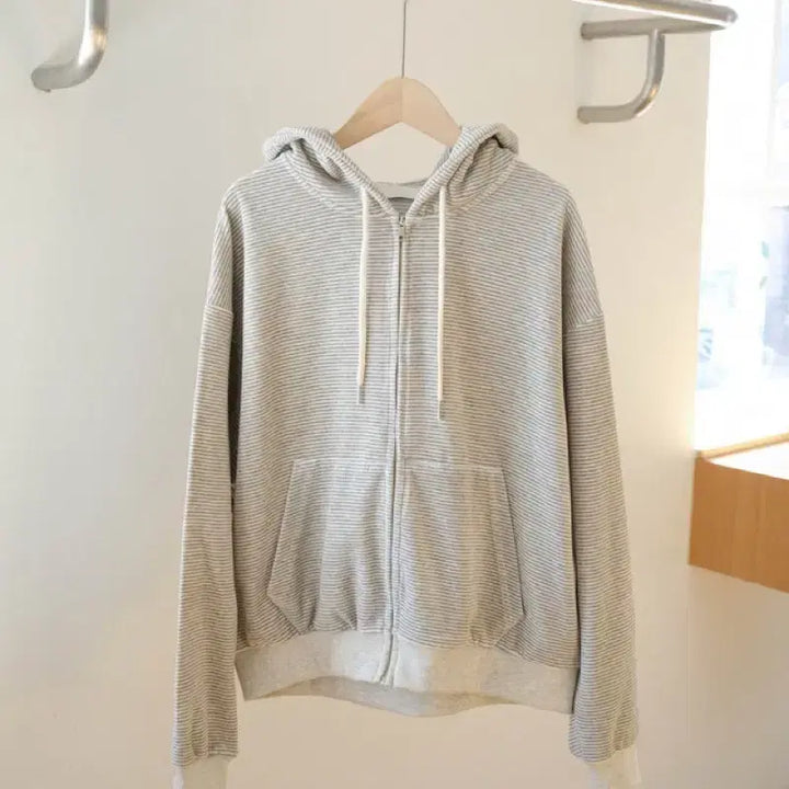 [BUNJANG] The Buttercream Stripe Hooded Zip-up / 더버터크림 스트라이프 후드집업