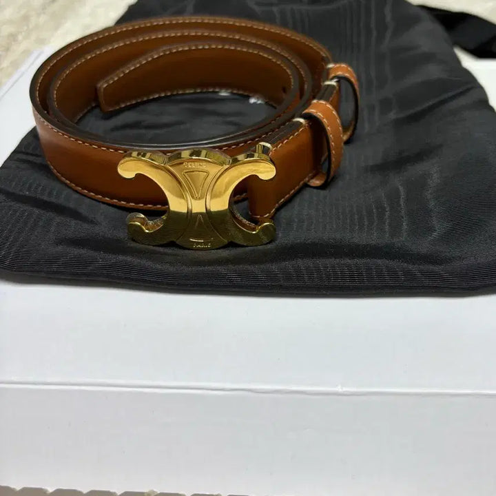 [BUNJANG] Celine Triomphe Logo Buckle Belt / 셀린느 벨트