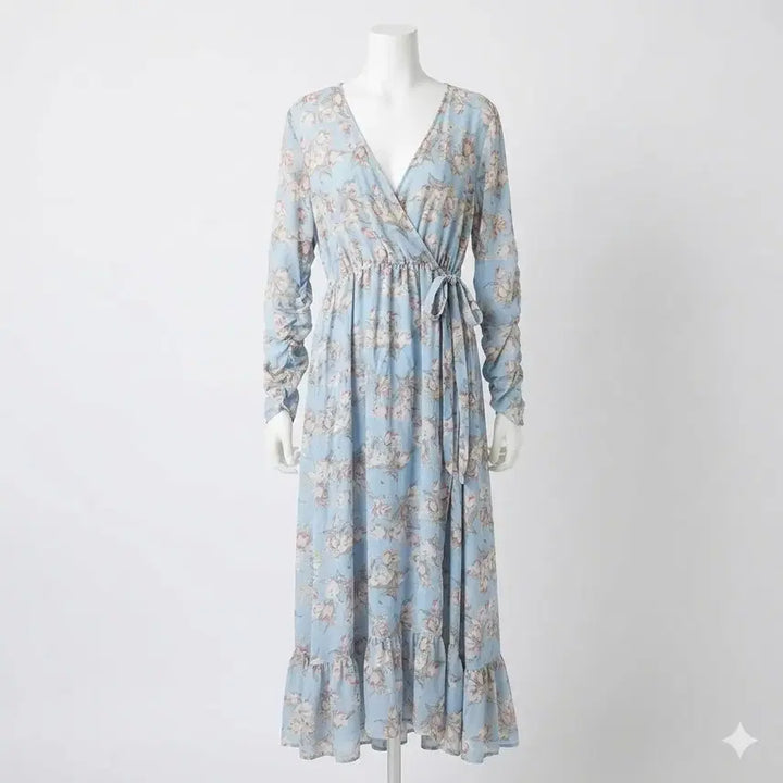 [BUNJANG] Pastel Sky Chiffon Long Dress / 파스텔 하늘 쉬폰 롱원피스(새상품)