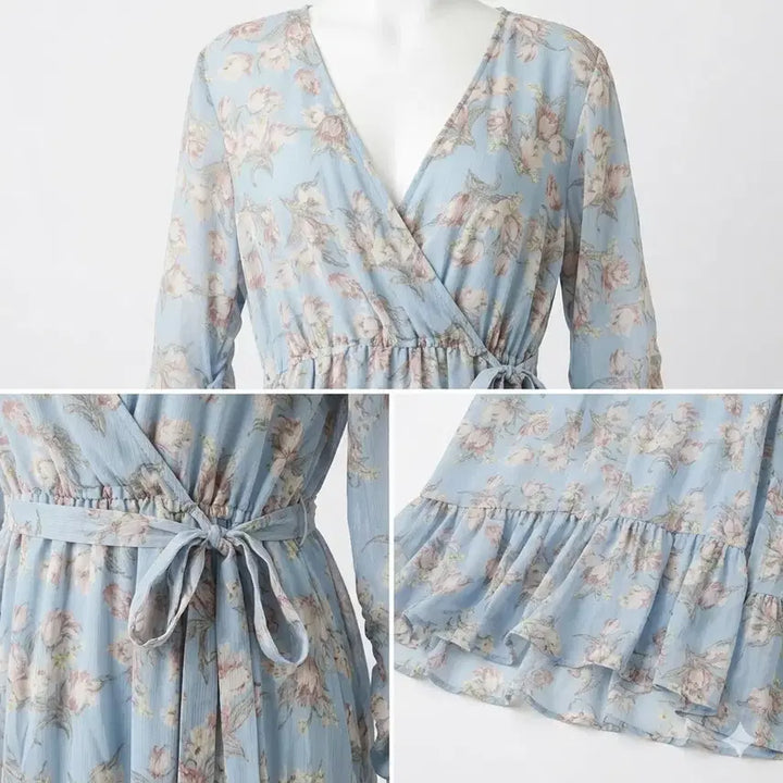 [BUNJANG] Pastel Sky Chiffon Long Dress / 파스텔 하늘 쉬폰 롱원피스(새상품)