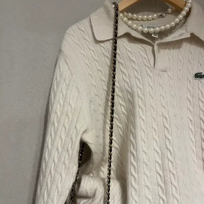[BUNJANG] Lacoste Cable Knit Sweater / 라코스테 케이블 니트(남녀공용)