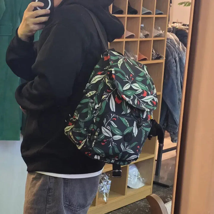 [BUNJANG] Kipling Floral Backpack / 키플링 플로럴 백팩