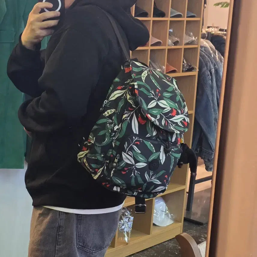 [BUNJANG] Kipling Floral Backpack / 키플링 플로럴 백팩