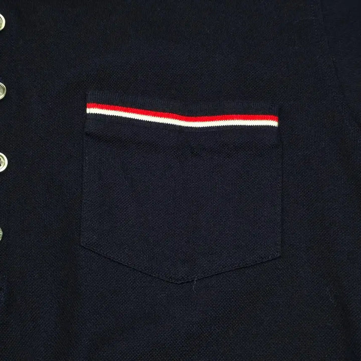 [BUNJANG] Thom Browne Pocket Tricolor Short Sleeve Polo Shirt / 톰브라운 포켓삼선 반팔 카라티셔츠