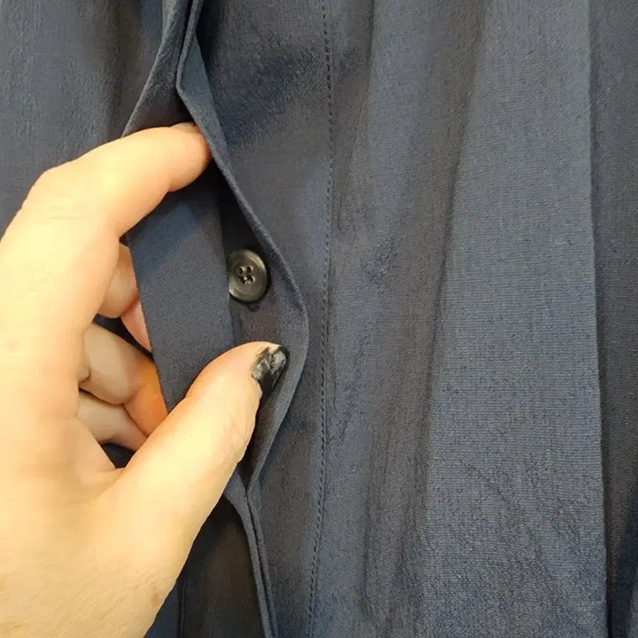 [BUNJANG] Daniel Este Mid-Length Shirt Dress / 다니엘에스떼 셔츠형 롱 원피스/바스락소재  S사이즈