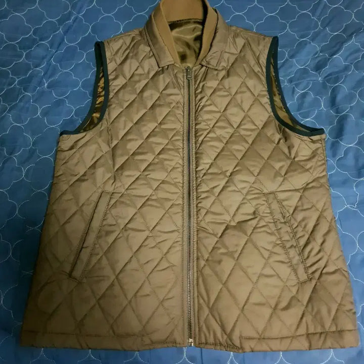 [BUNJANG] Mind Bridge Classic Quilting Lightweight Padded Vest Olive (105) / 마인드브릿지 클래식 퀄팅 경량 패딩 조끼 올리브 (105)