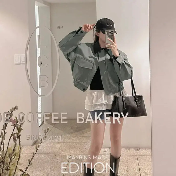 [BUNJANG] Maybeans Nuah Color Block Jumper / 메이빈스 [MADE] 누아 카라 배색 점퍼
