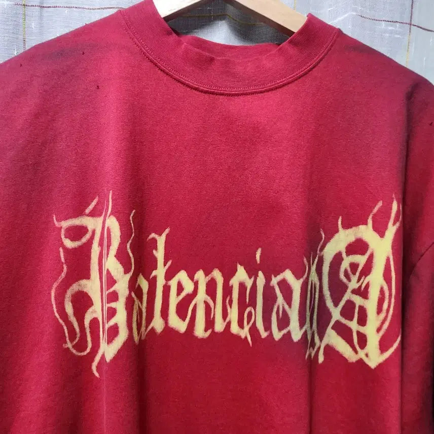 [BUNJANG] Balenciaga Red Logo Vintage T-shirt L / 발렌시아가 레드 로고 빈티지 반팔 티셔츠 L
