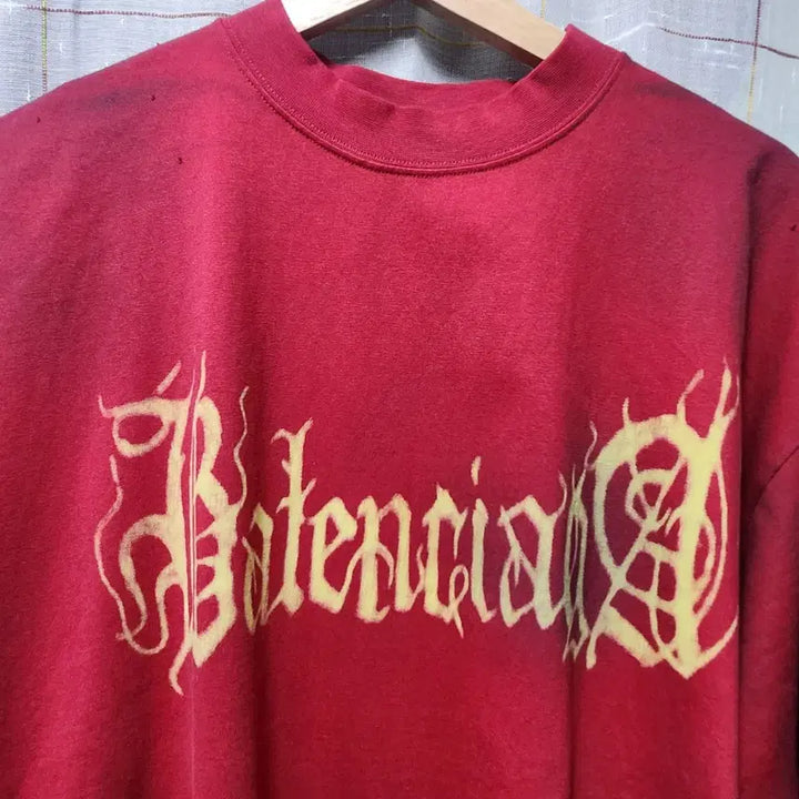 [BUNJANG] Balenciaga Red Logo Vintage T-shirt L / 발렌시아가 레드 로고 빈티지 반팔 티셔츠 L