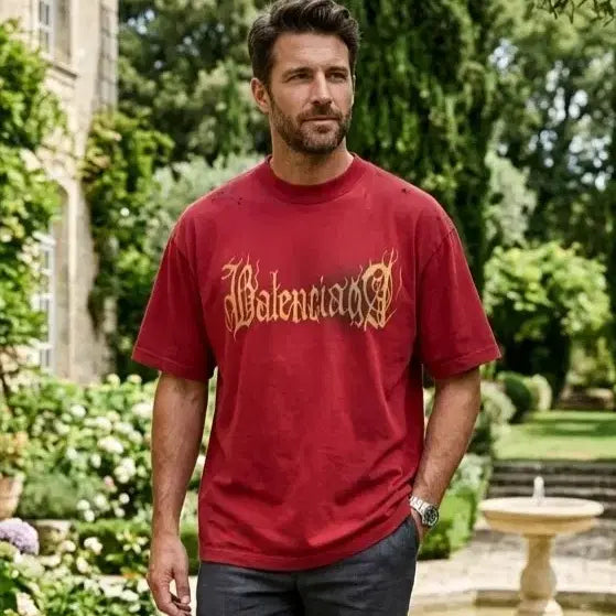 [BUNJANG] Balenciaga Red Logo Vintage T-shirt L / 발렌시아가 레드 로고 빈티지 반팔 티셔츠 L