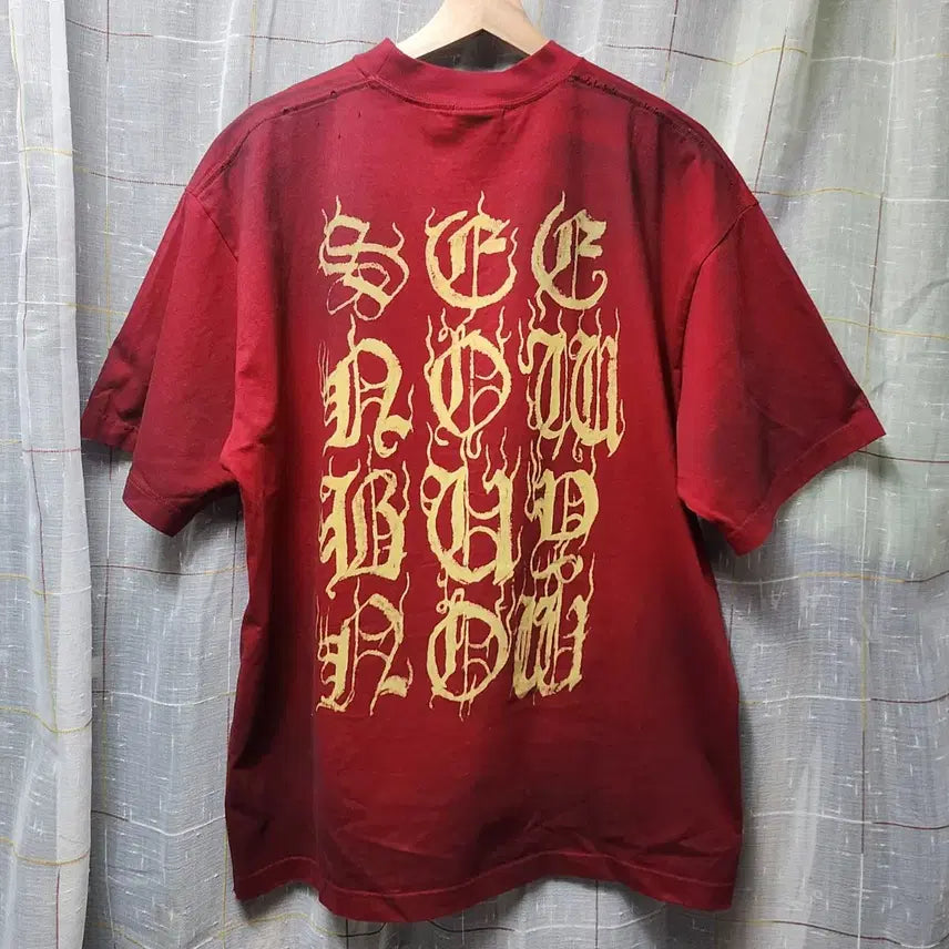 [BUNJANG] Balenciaga Red Logo Vintage T-shirt L / 발렌시아가 레드 로고 빈티지 반팔 티셔츠 L
