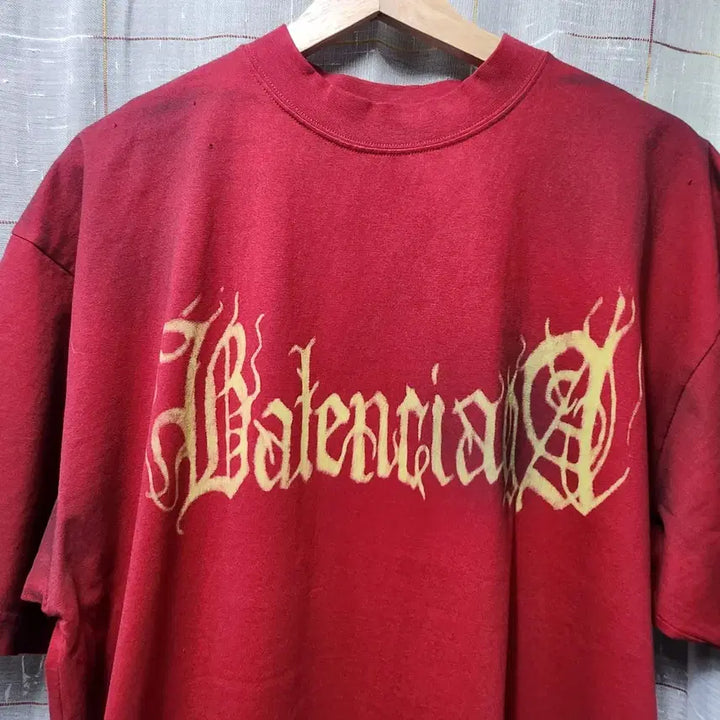 [BUNJANG] Balenciaga Red Logo Vintage T-shirt L / 발렌시아가 레드 로고 빈티지 반팔 티셔츠 L
