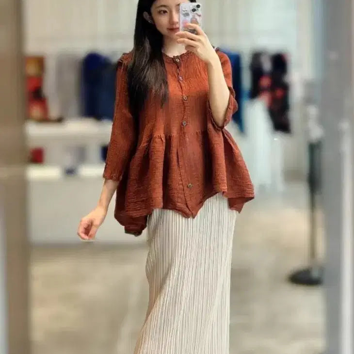 [SOLD OUT] 이세이미야케 미 시스루 크레페 가디건