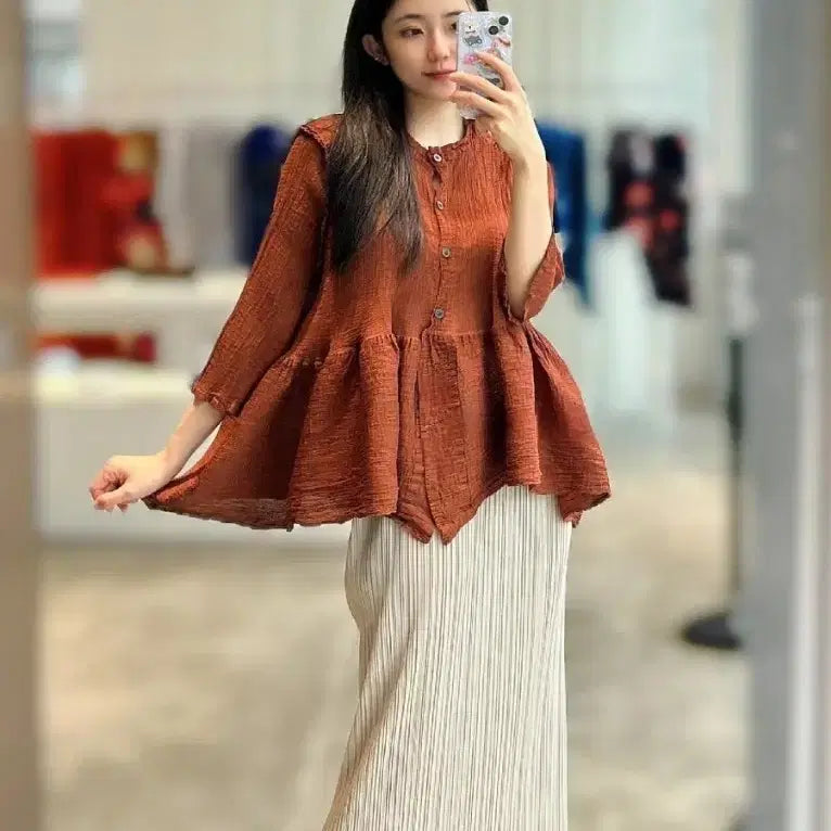 [SOLD OUT] 이세이미야케 미 시스루 크레페 가디건