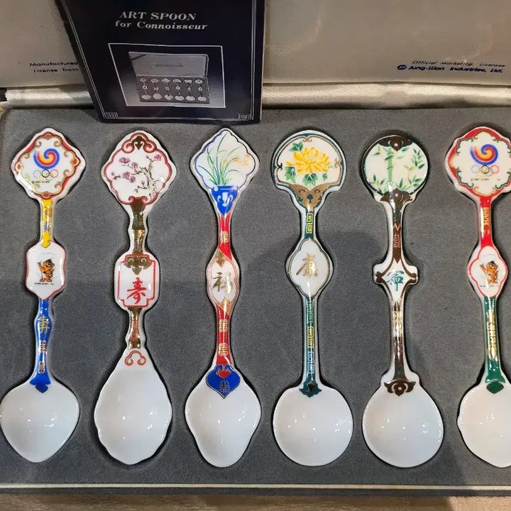[BUNJANG] 1988 Seoul Olympic Hodori Ceramic Spoon Set / 88올림픽 서울올림픽 호돌이 도자기 스푼 세트