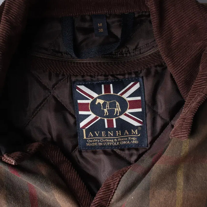 [BUNJANG] Lavenham Check Pattern Corduroy Collar Padded Field Jacket / 라벤햄 체크 패턴 코듀로이 카라 면 퀼팅 패디드 필드 재킷