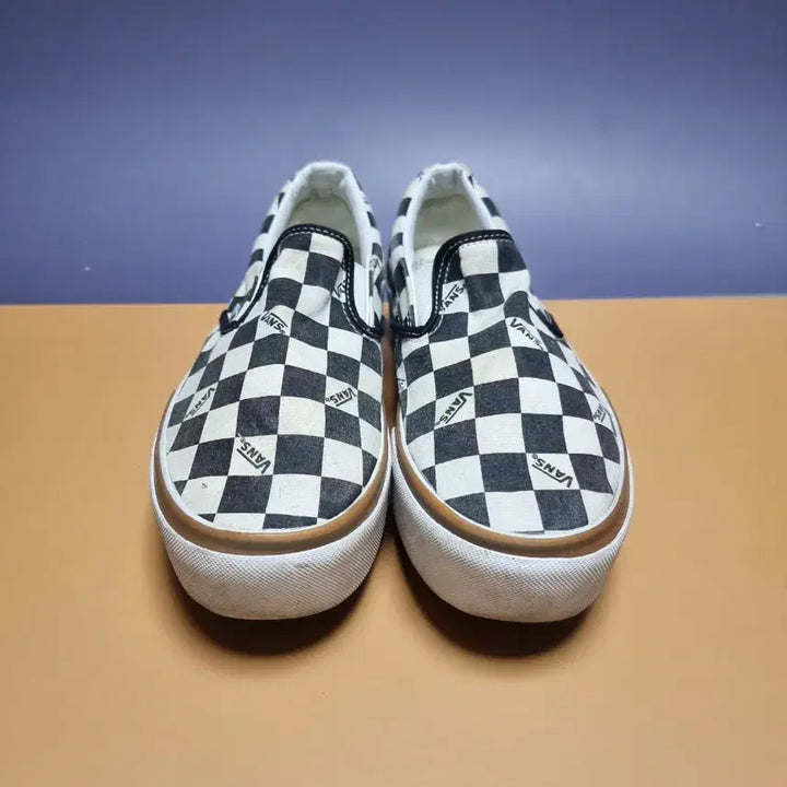 [BUNJANG] Vans Checkerboard Slip-on Black/White Sneakers / 반스 체커보드 250 슬립온 블랙/화이트