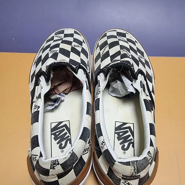 [BUNJANG] Vans Checkerboard Slip-on Black/White Sneakers / 반스 체커보드 250 슬립온 블랙/화이트