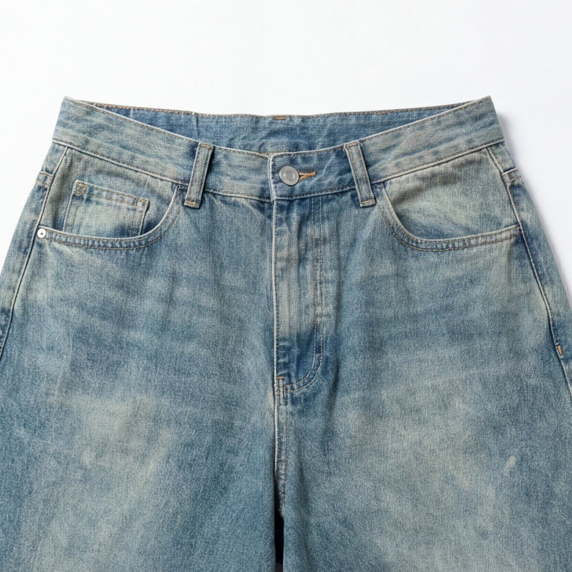 [BUNJANG] Vintage Washed Wide Leg Pants / [당일출고] 벌룬핏 빈티지 워싱 와이드 팬츠